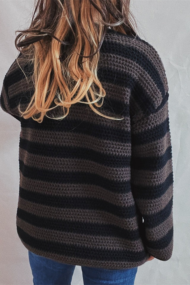 Striped Knit Loose Sweater