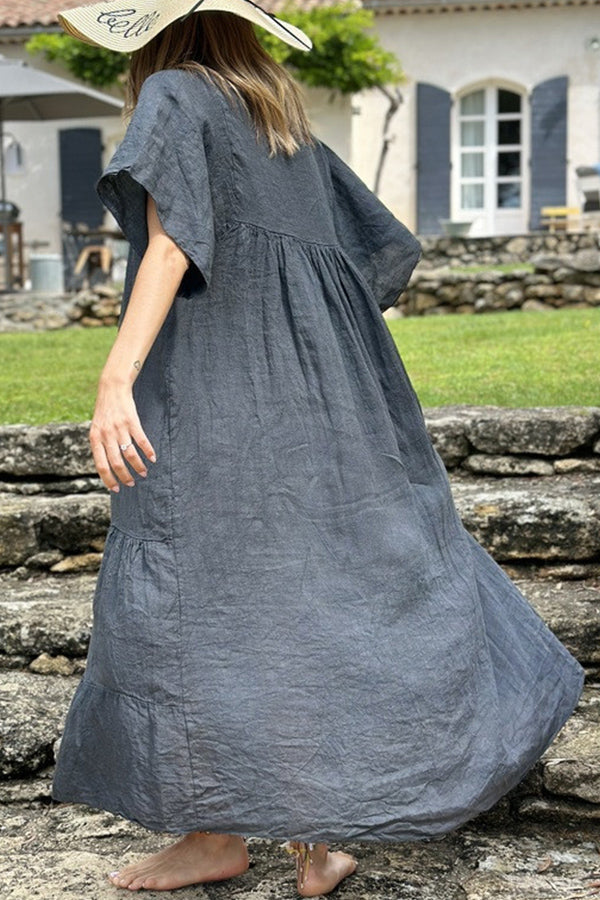 Mira V-neck Paneled Maxi Dress