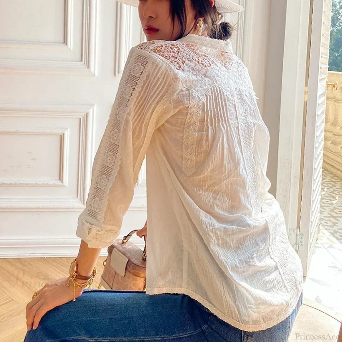 Gypsy Embroidered Lace Long Sleeve Blouse