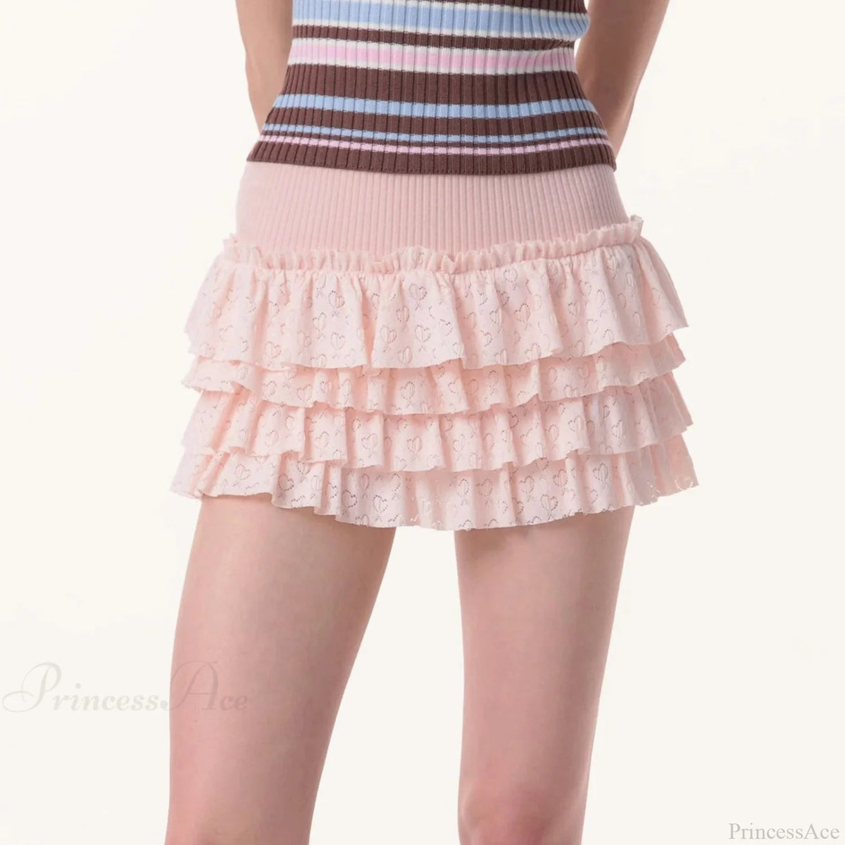 Heart Pattern Cake Style Skirt