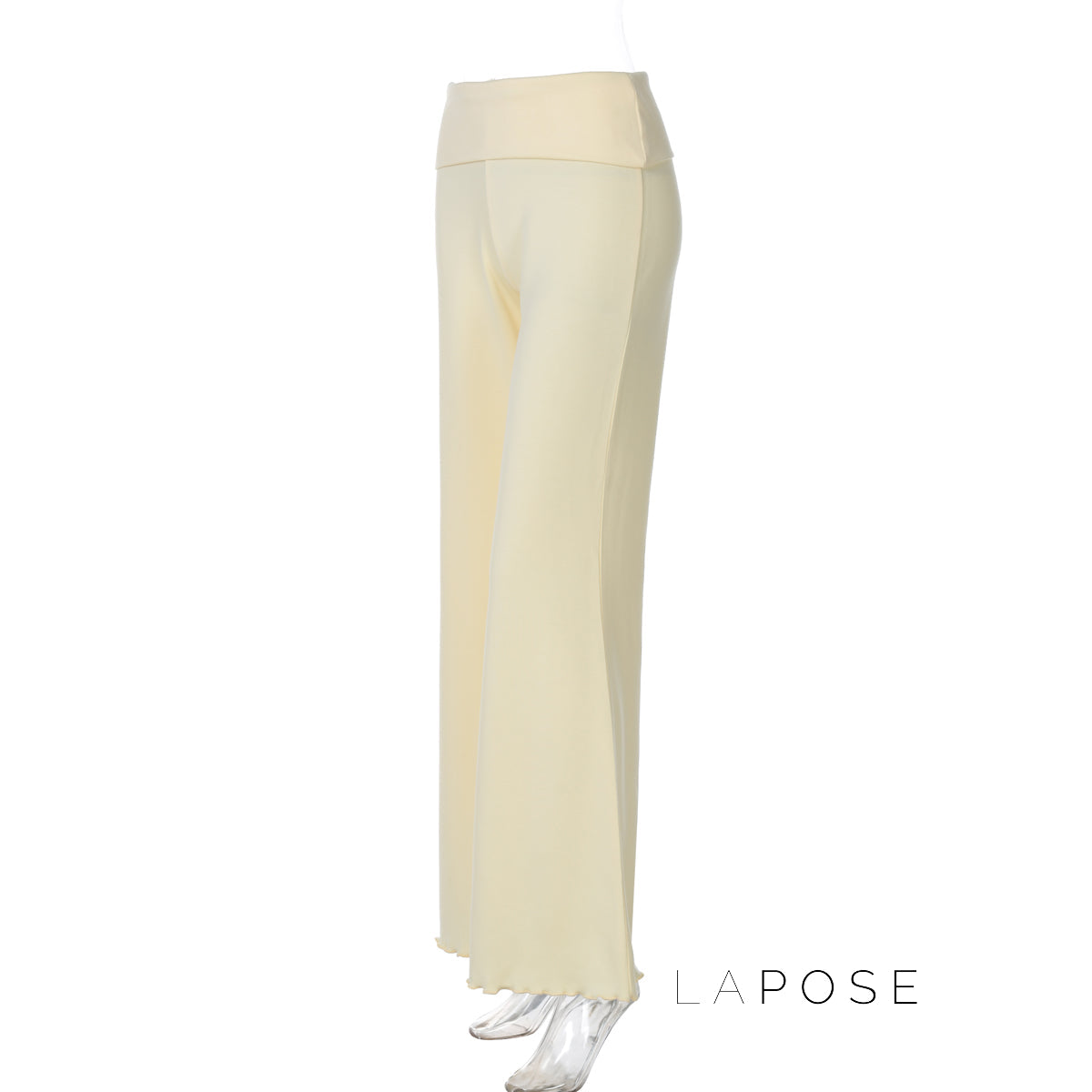 Delylah Low-rise Wavy Flared Pants