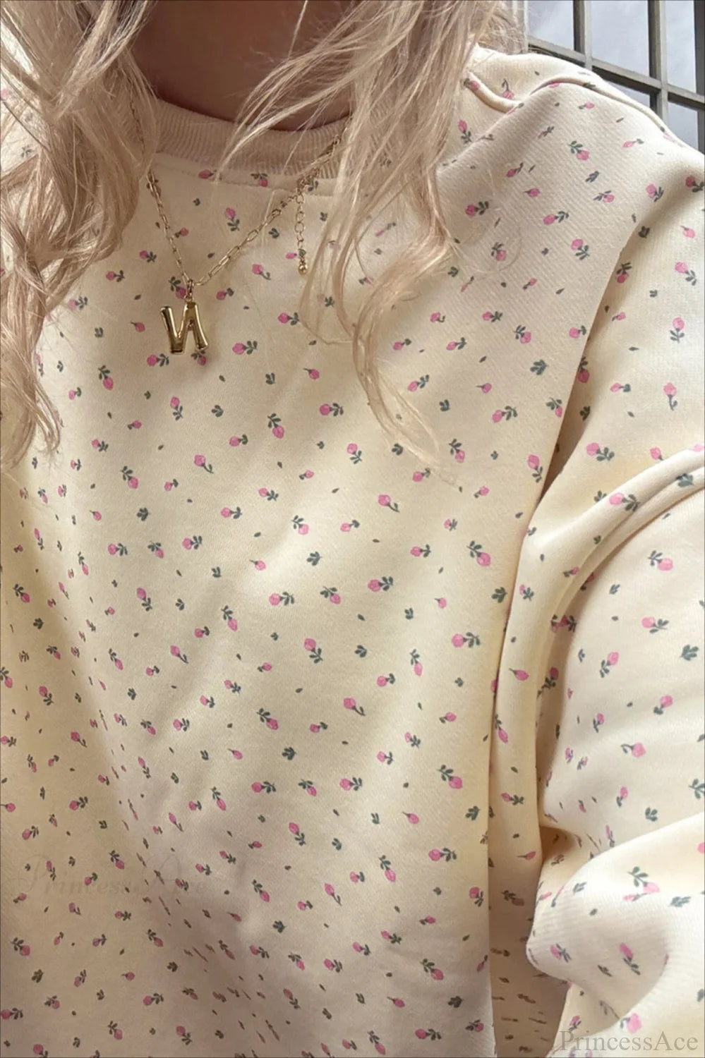 Polka Dot Crew Neck Pull-on Sweatshirts
