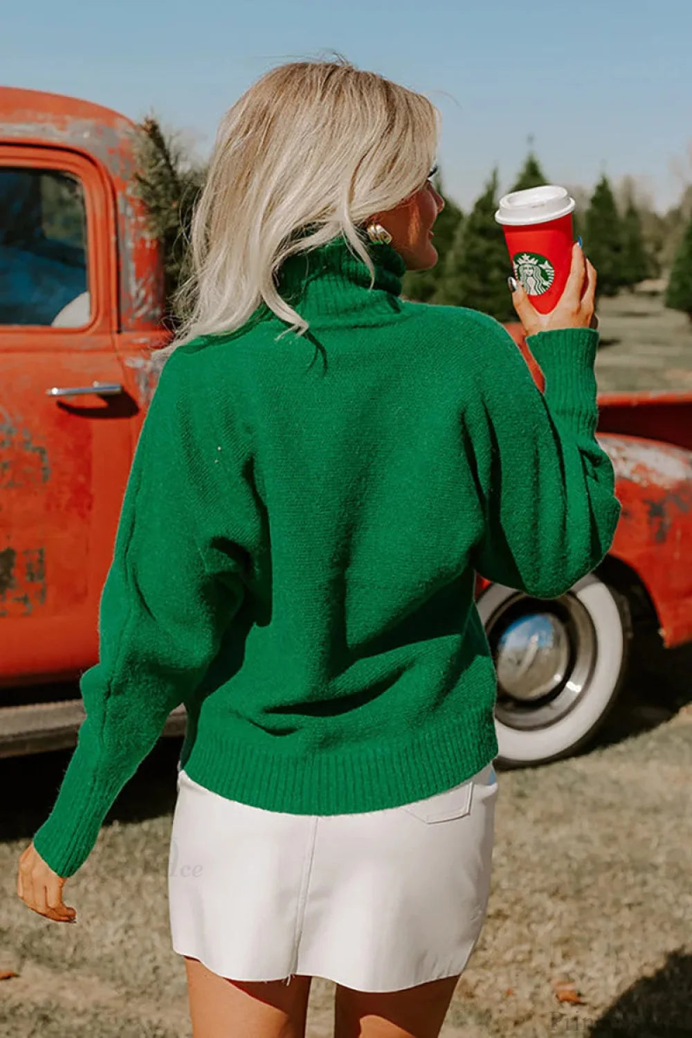 Soft Knitting Christmas High Tie Sweater