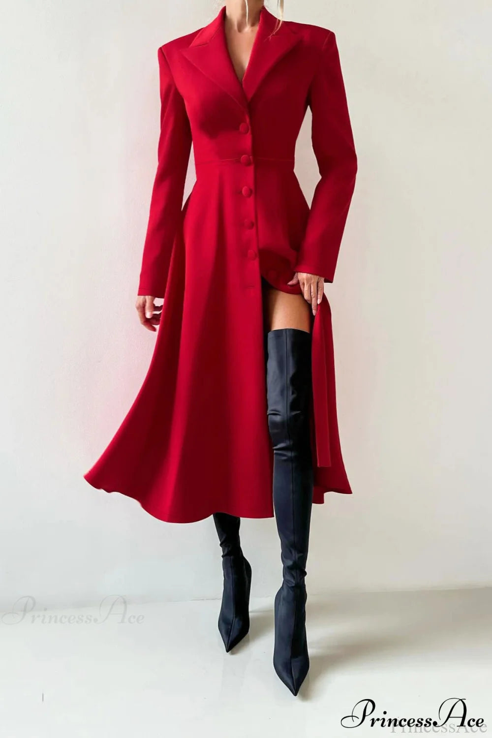 Structured Shoulder Blazer Maxi Dress