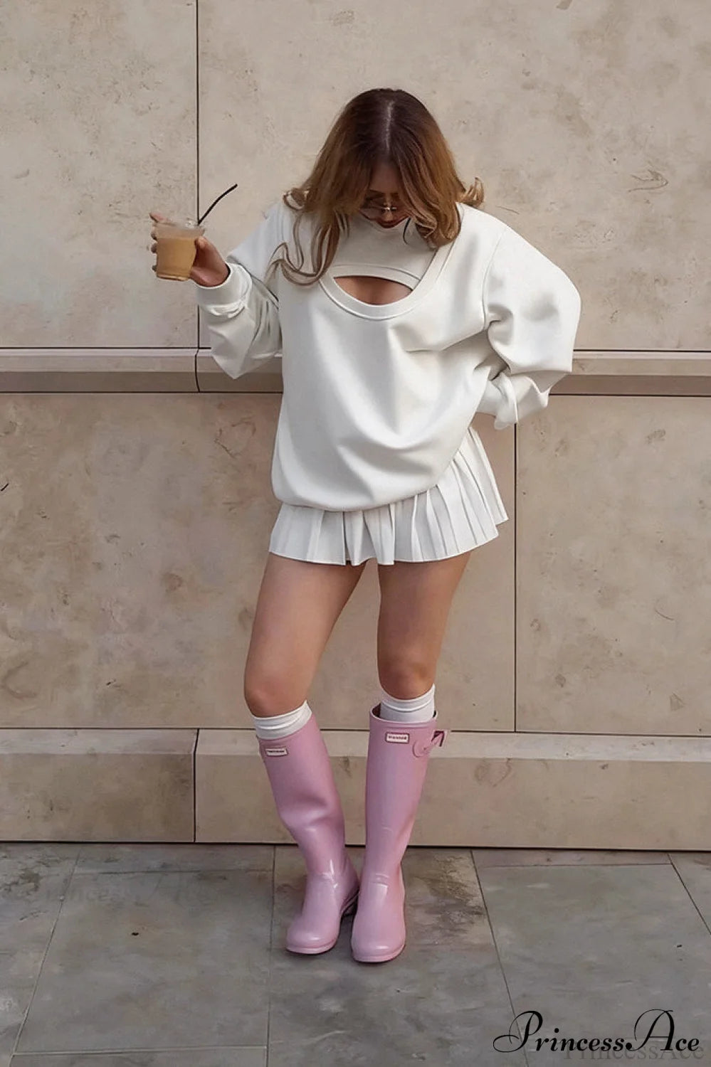 Fake Two Piece Cutout Loose Sweatshirt