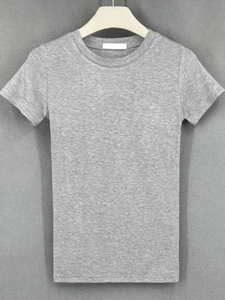 Summer Character T-shirts Tops Short Sleeve Slim T-shirts Korean Cotton Tee Shirt Femme