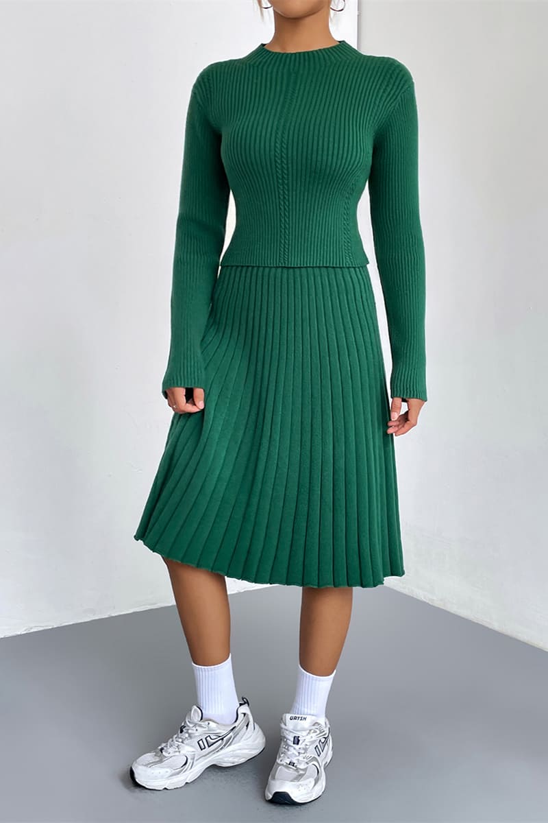 A-line Knit Sweater Skirt Set