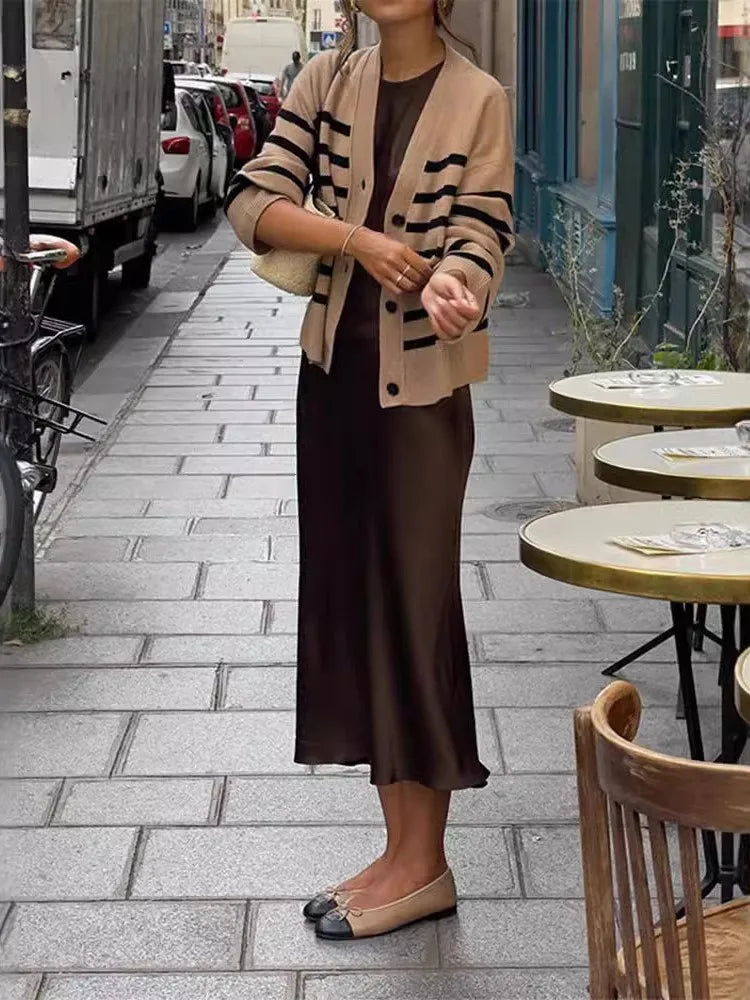 ’s Satin Sleeveless Midi Dress Color O Neck Slim Fit Dresses Female Stylish Street Party Vestido