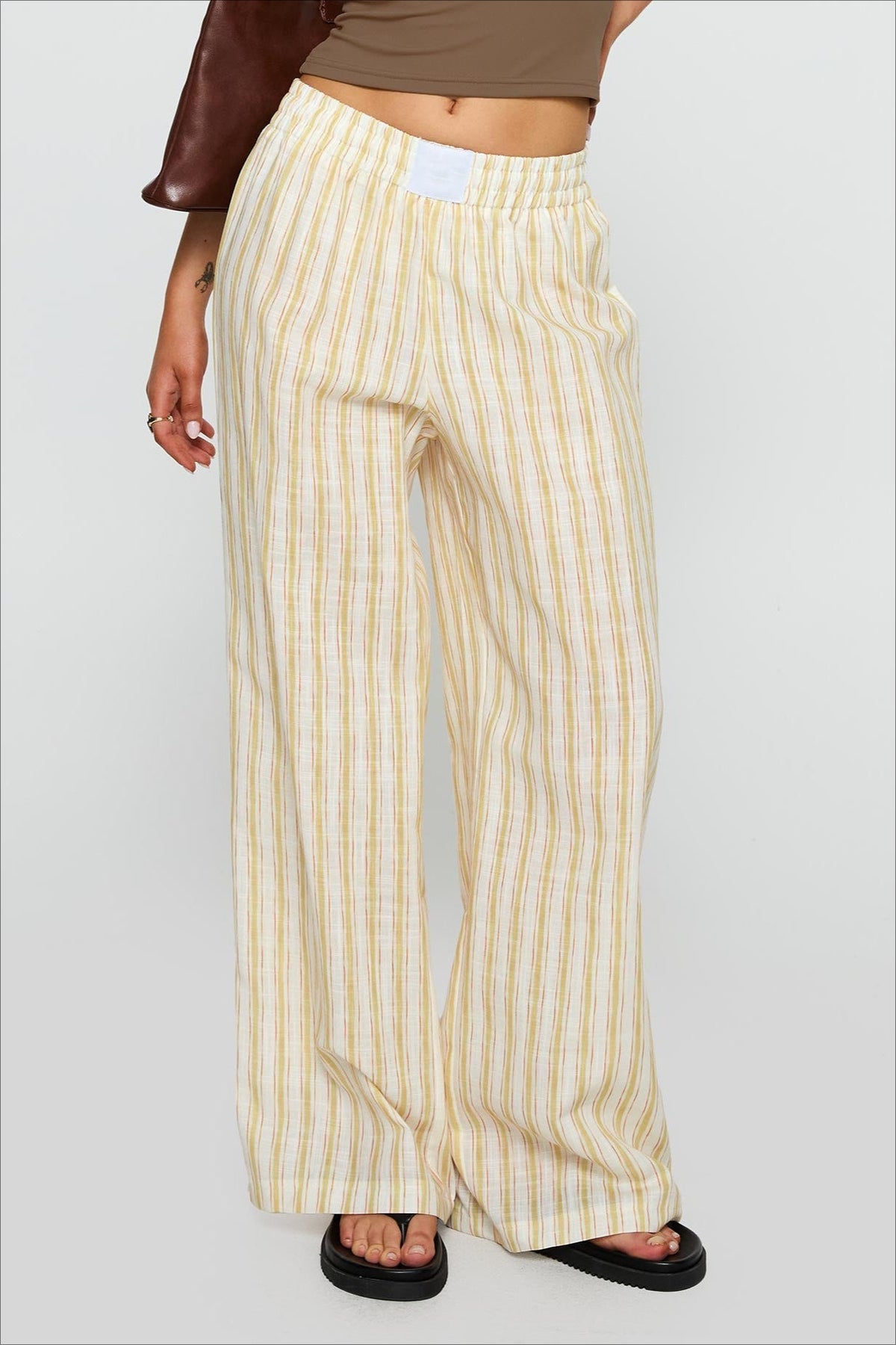 Colorblock Striped Wide-leg Relaxed Pants