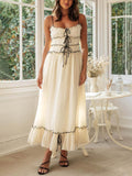 Off-shoulder Strap Patchwork Dress