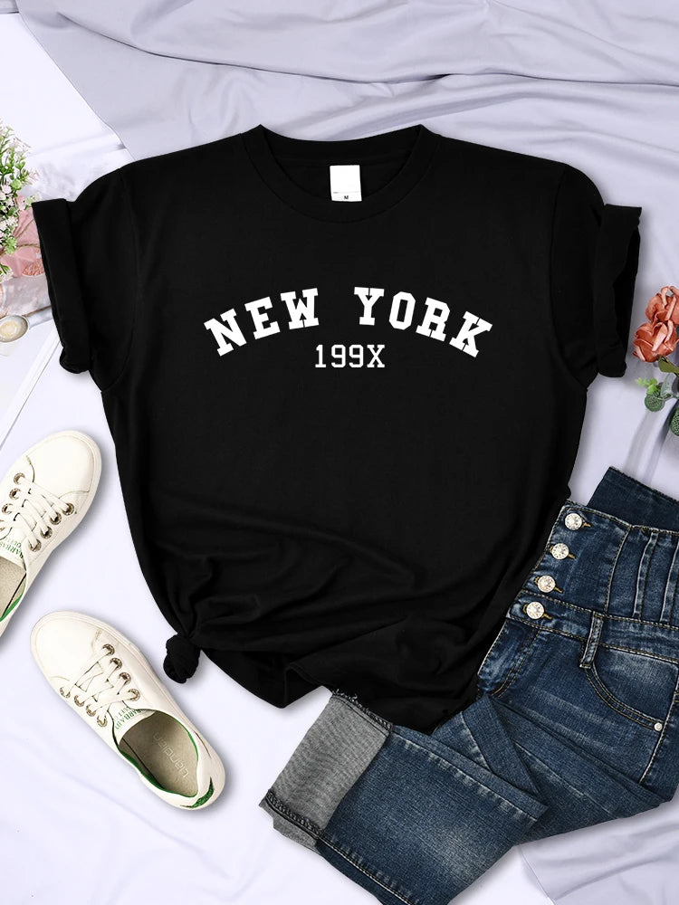 New York 199x Personality Letter T Shirt Brand Short Sleeve Comfortable Tee Shirtsport Summer T-shirts