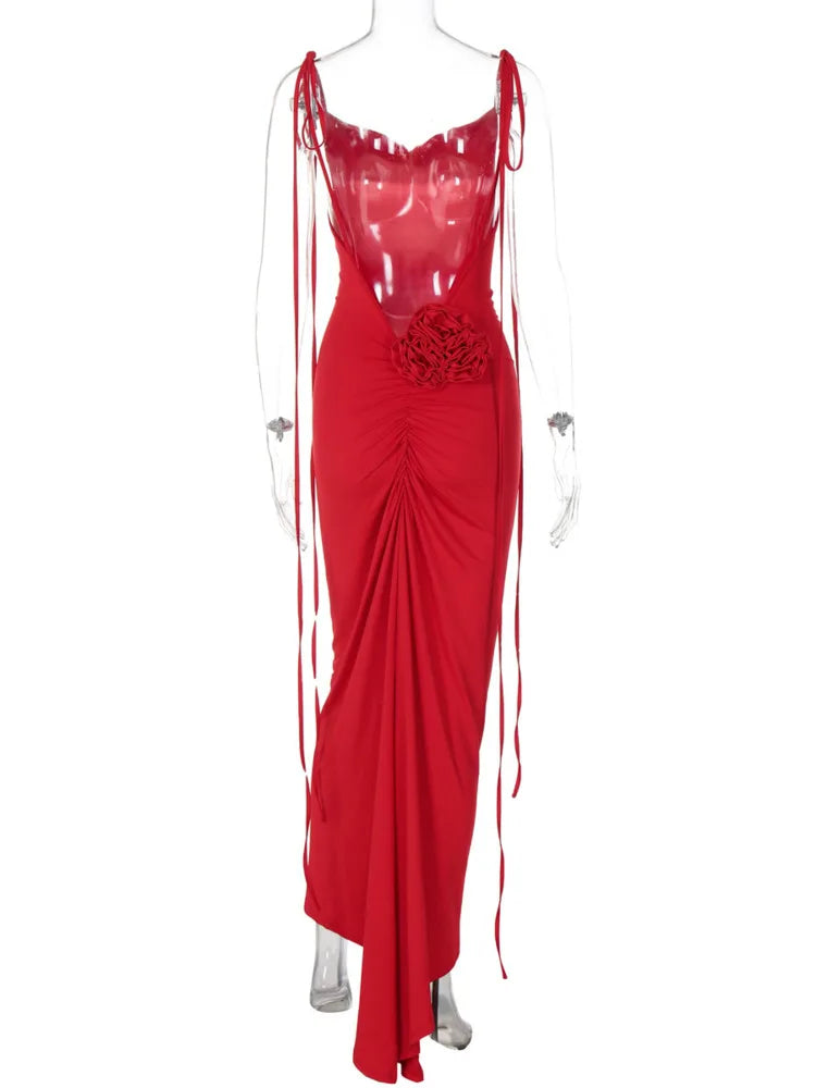 Backless Maxi Dress Spaghetti Strap Sleeveless Bodycon Club Party Long Fishtail Dress