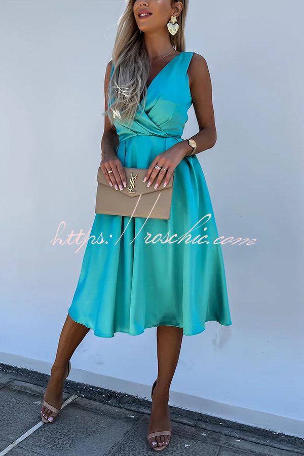 Hold You in My Memory Satin Midi Dress