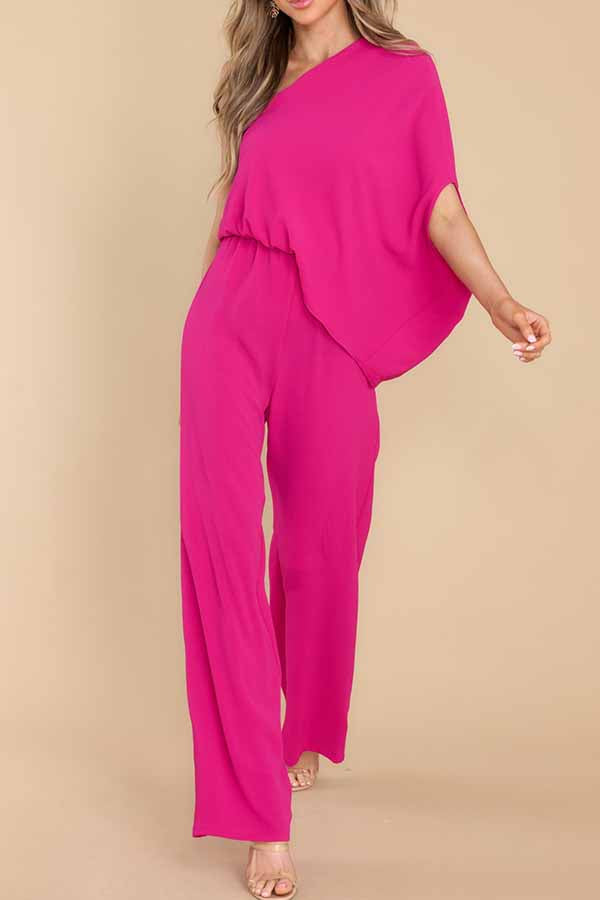 Slim Drape High Waist Jumpsuit