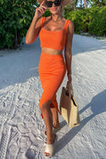 Seas the Moment Knit Crop Top Midi Dress Suits