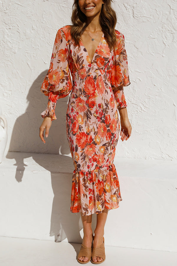 Latisha Smocked Waist Midi Dress