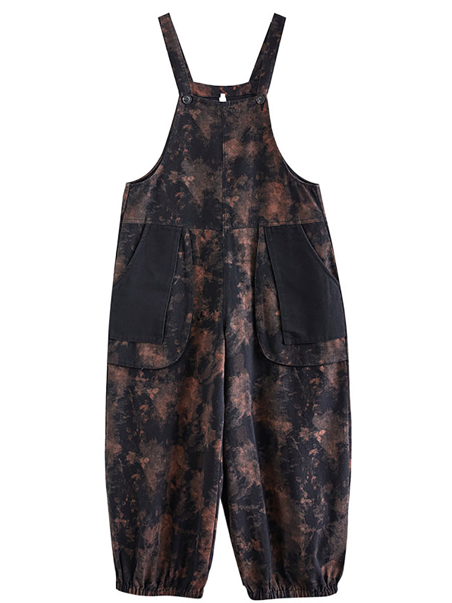 Autumn Flower Colorblock Denim Jumpsuits Ai1039