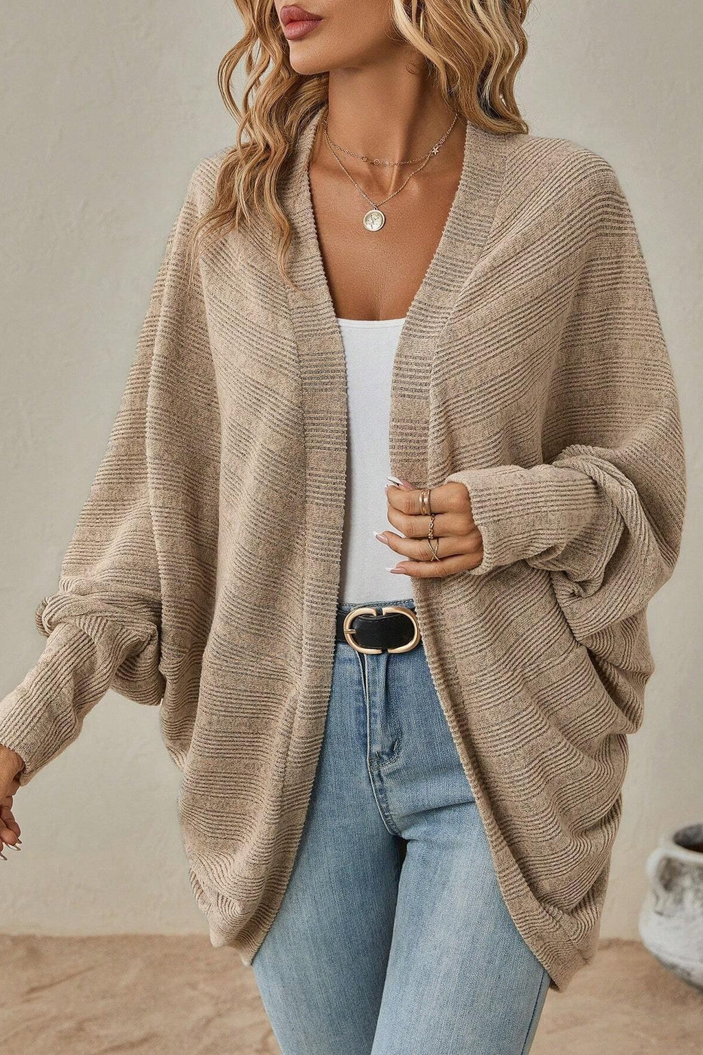 Autumn-winter New Color Midi Knit Cardigan