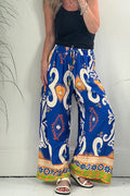 Queen of Hearts Printed Pocketed Drawstring Elastic Waist Pants