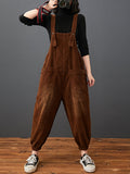 Commute Autumn Corduroy Loose Jumpsuits Ak1022