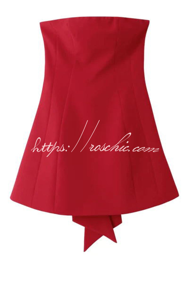 Night to Remember Off Shoulder Back Bow Detail Mini Dress