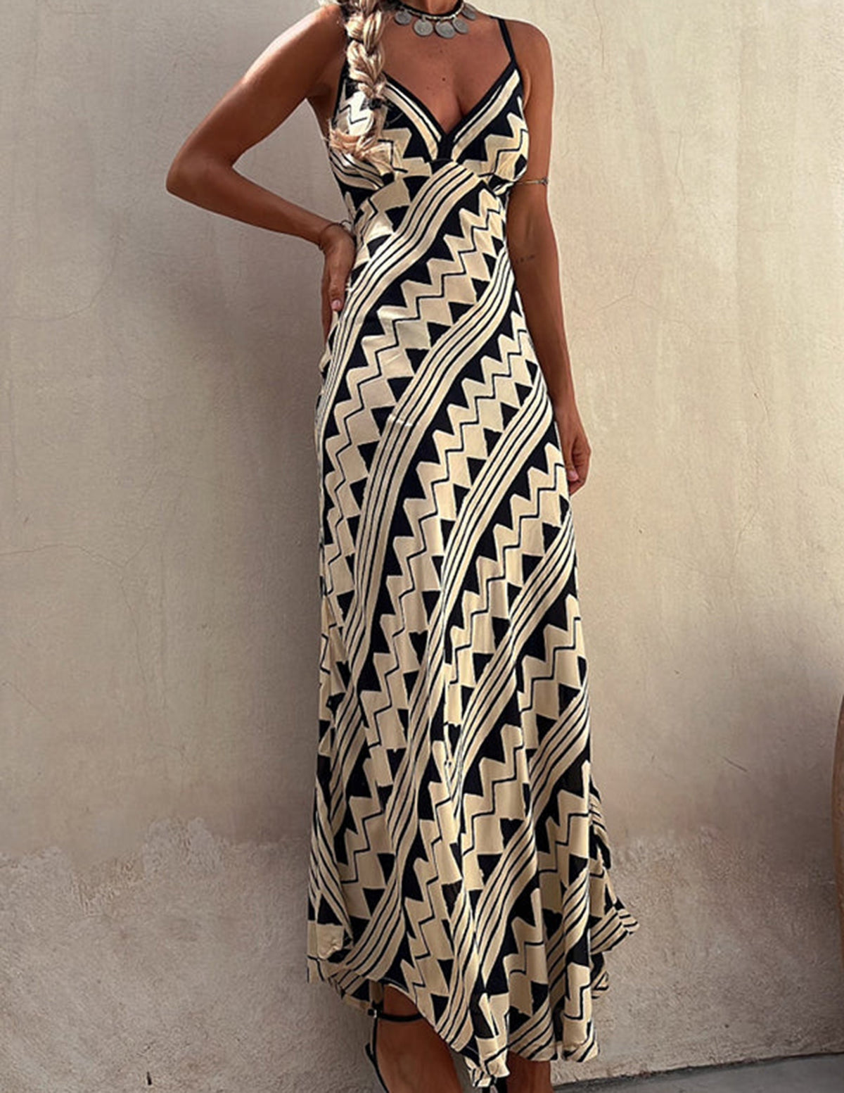 Exclusive Melody Satin Print Smocked Back Midi Dress