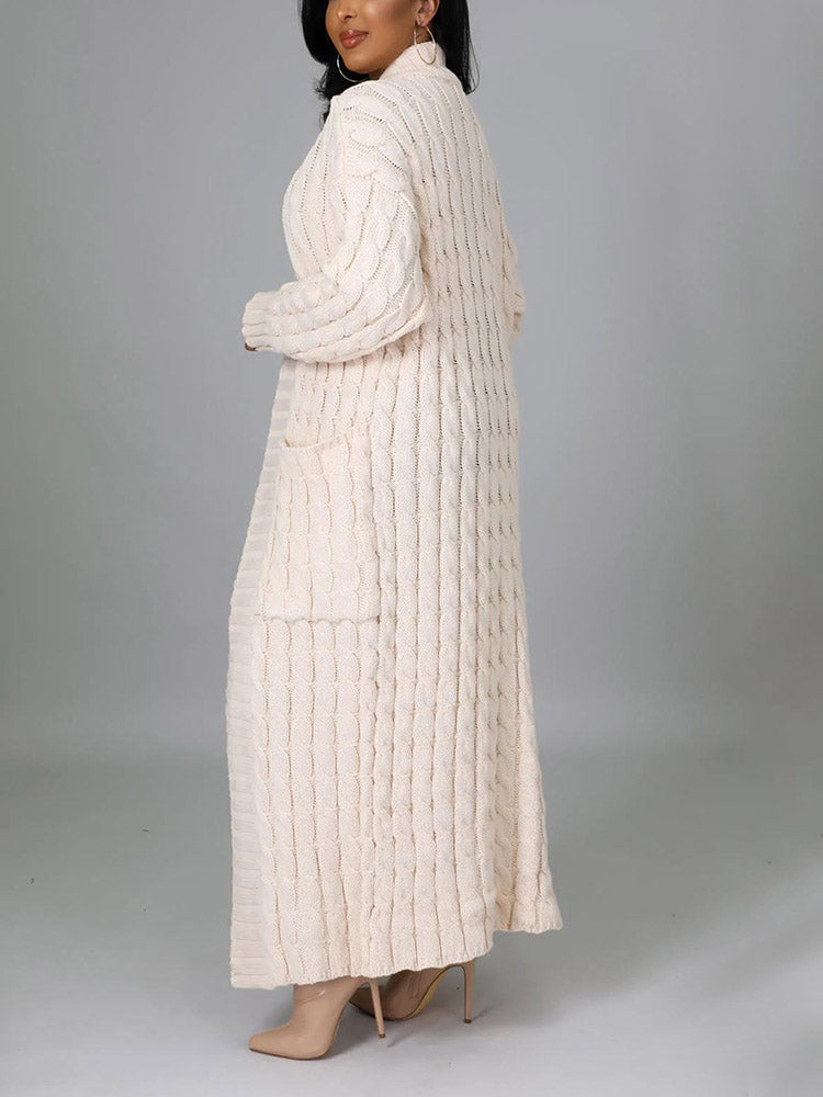 Knitted Graceful Open Front Cardigan