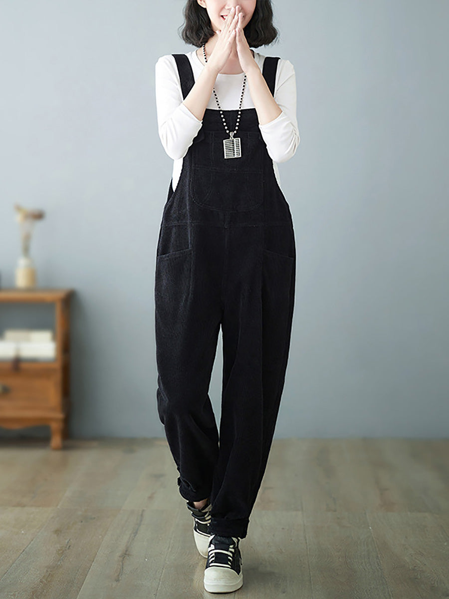 Autumn Corduroy Loose Jumpsuits Ah1009