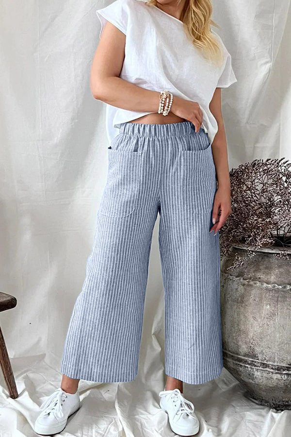 Cotton Linen Loose Straight Leg Pants Clothes