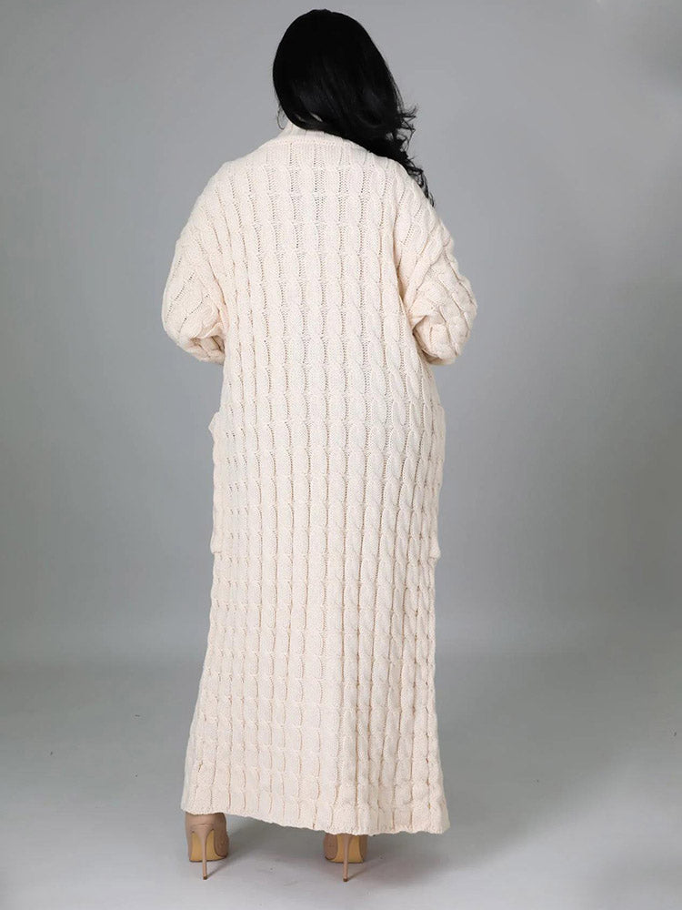 Knitted Graceful Open Front Cardigan