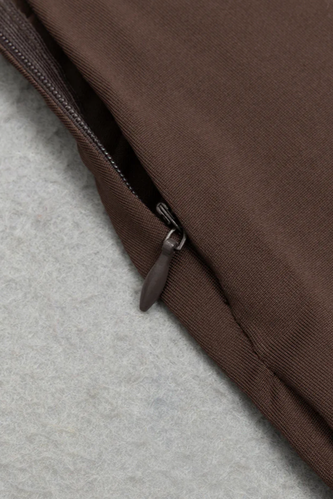 Nyx V-neck Brown Maxi Dress