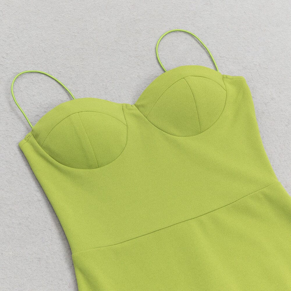 Strappy Fishtail Maxi Dress in Green