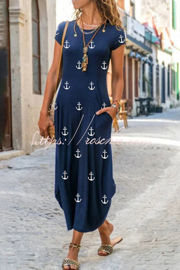Ada Pocketed Daily /vacation Stretch Midi Dress