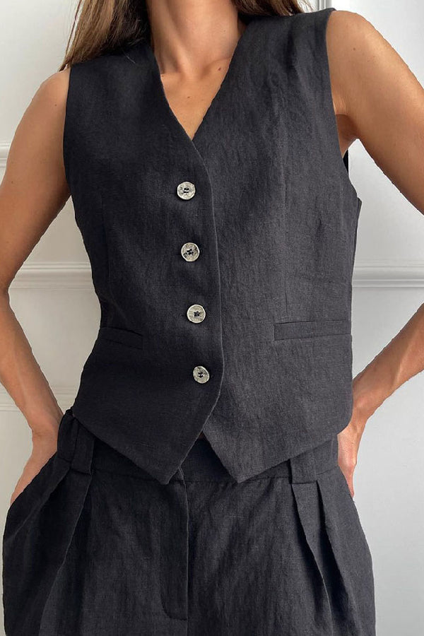 Sleeveless Vest Low Waist Pants Two Piece Set