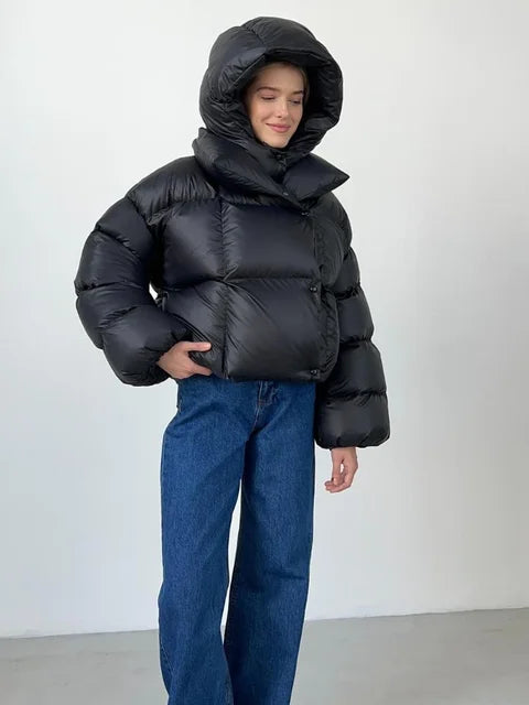 Thick Parkas Long Sleeve Top Autumn Winter Warm Coat ’s Street Hoodies Woman Cotton-padded Jacket