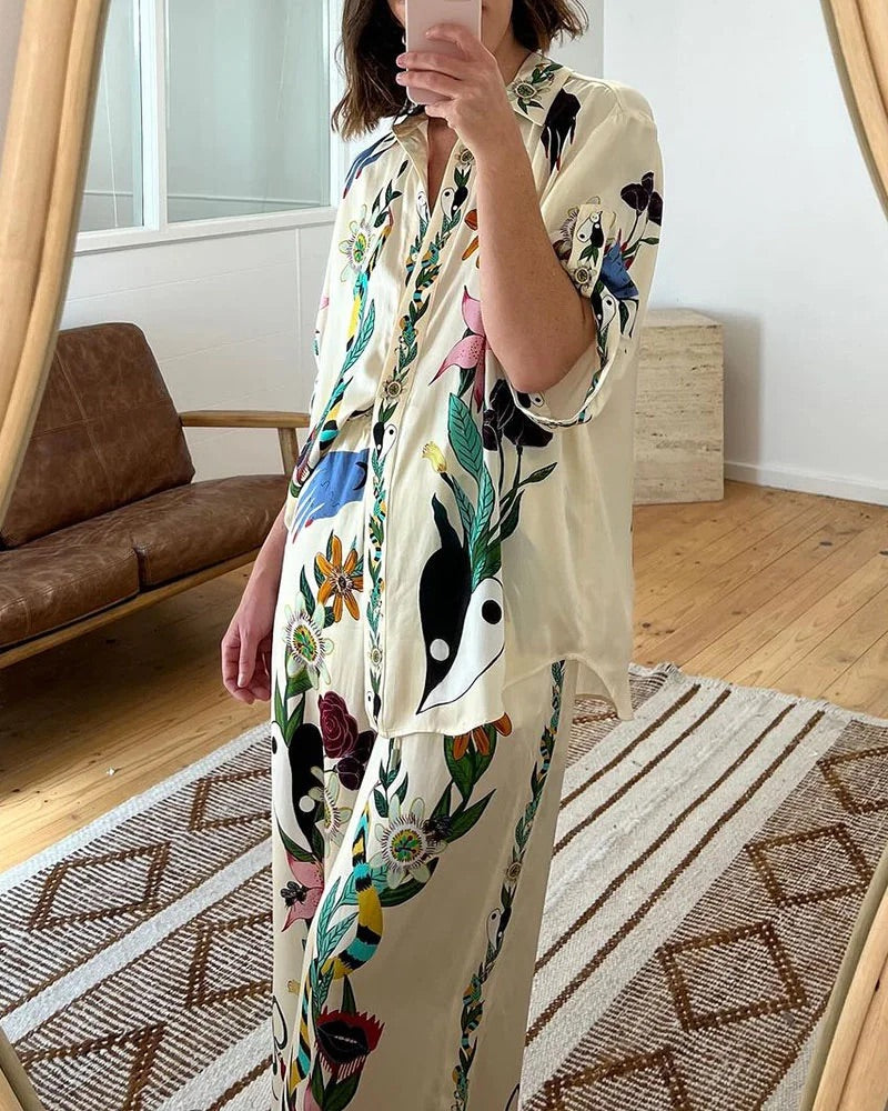 Flower Jungle Print Two-piece Set