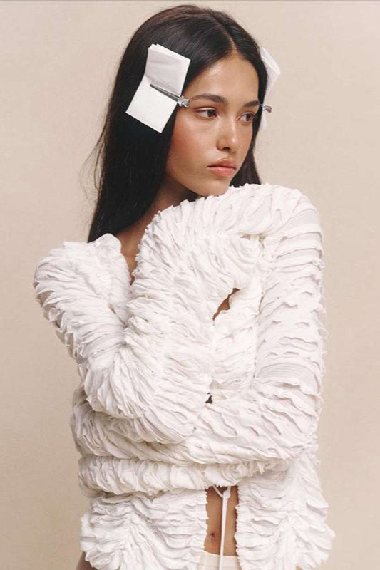 Cutout Tie-waist Long-sleeve Cardigan