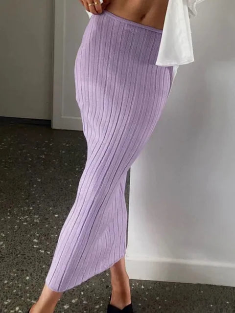 Summer Knit Long Skirt Holiday Party Beach Cove-up Midi Skirts Dropped Waist See Through Wrap White Maxi Skirt