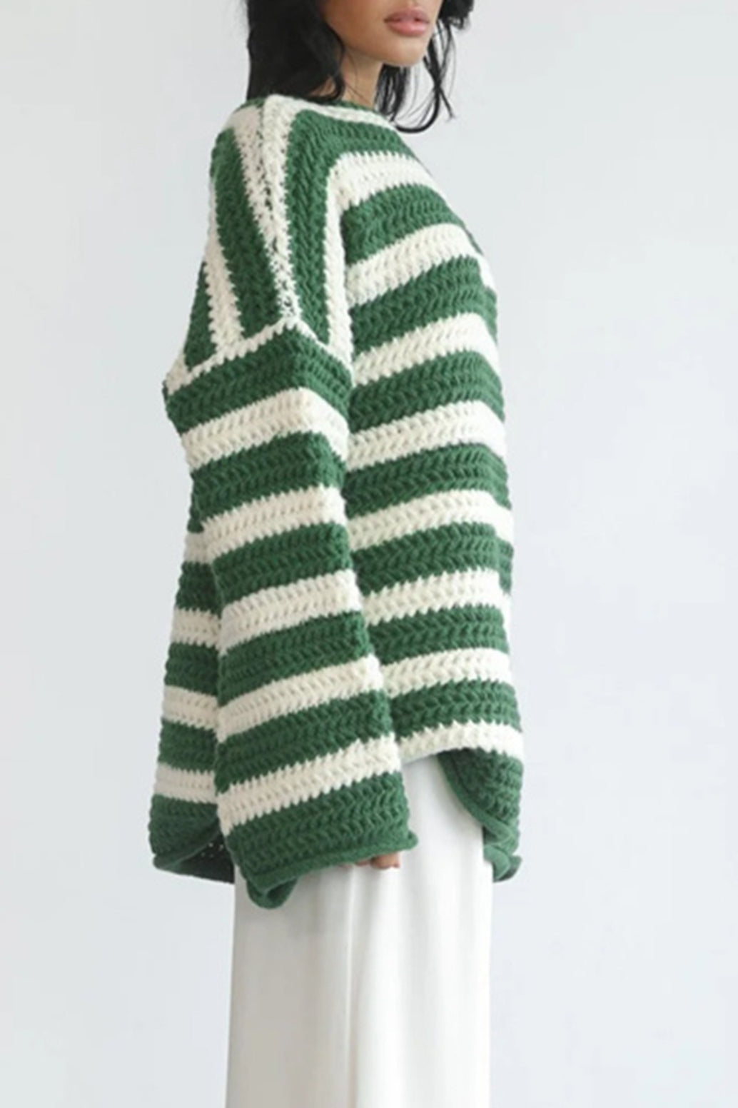 Striped Knit Loose Sweater