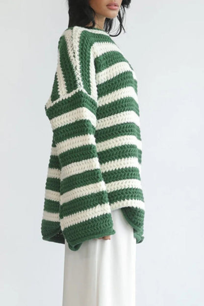 Striped Knit Loose Sweater