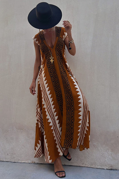 Beach Dates Print A-line Maxi Dress