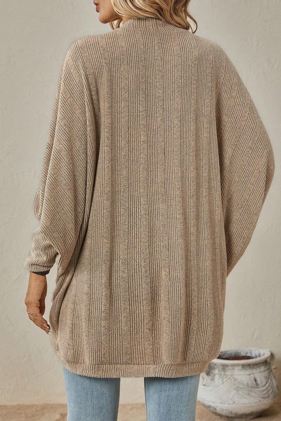 Autumn-winter New Color Midi Knit Cardigan