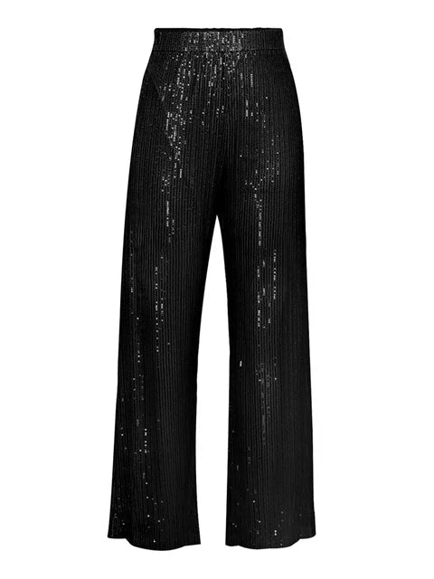Sparkly Two-piece Set Party Outfits for Sequin Top Blouse Shirt and Pants Suit Female Evening Tracksuit New