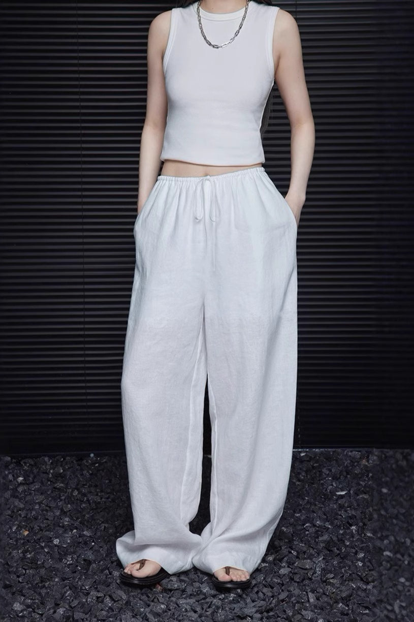 Cotton Linen Wide Leg Pant