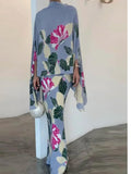 And Fashionable Turtleneck Printed Two-piece Set