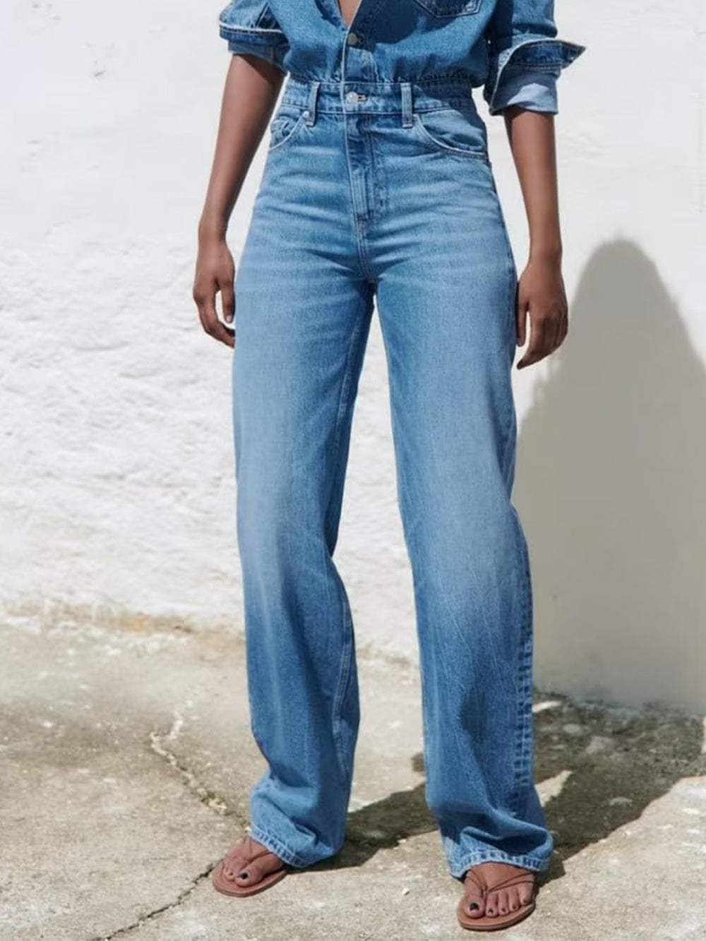 Straight Denim Jumpsuit