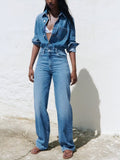 Straight Denim Jumpsuit