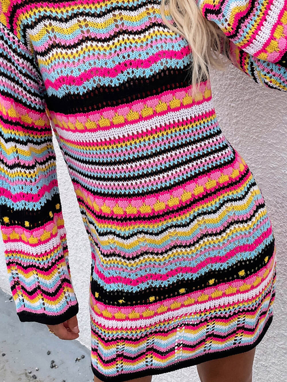 Striped Pullover Mid-length Sweater