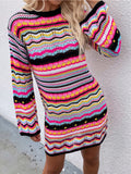Striped Pullover Mid-length Sweater