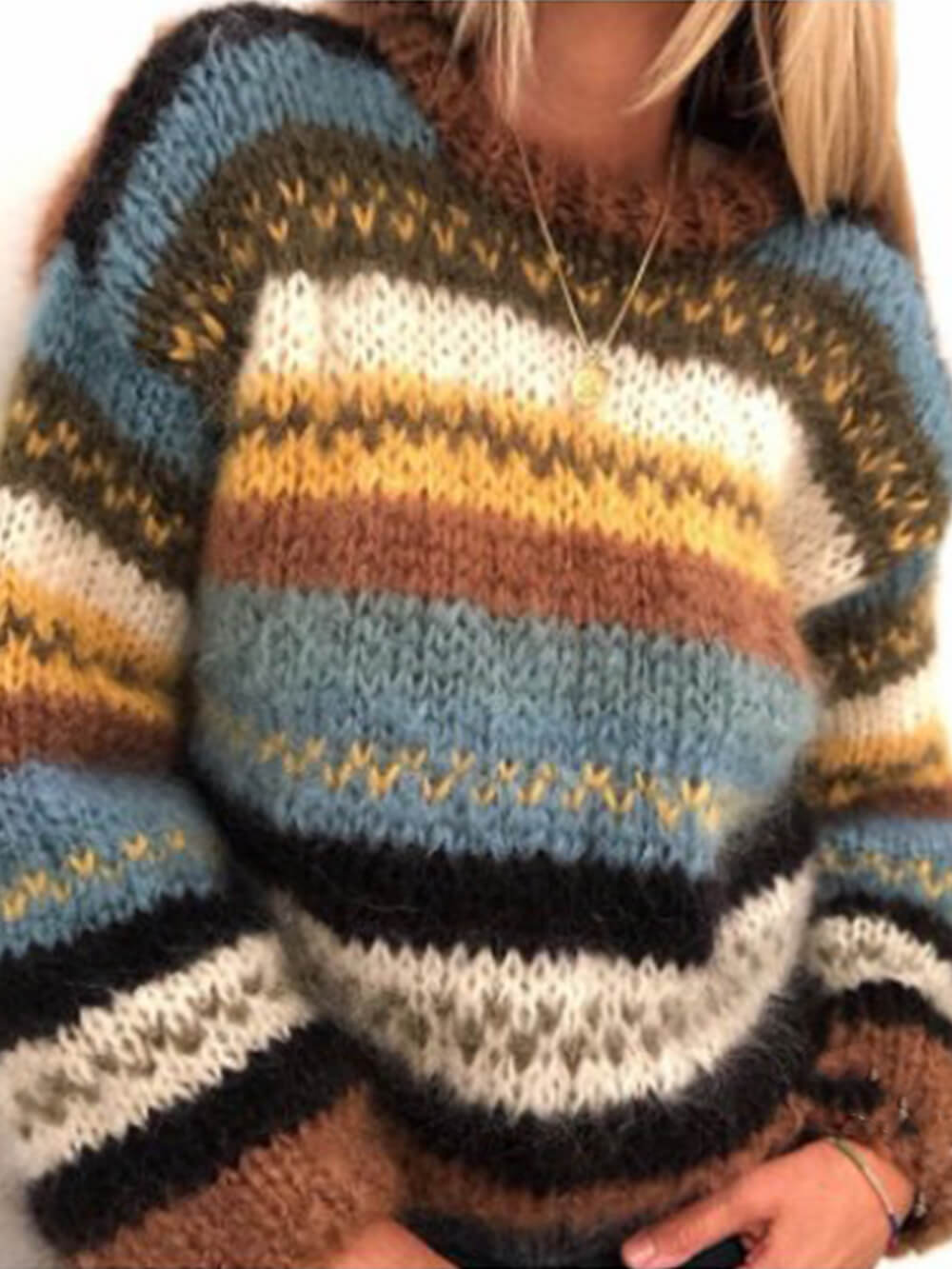 Rainbow Loose Warm Knit Sweater